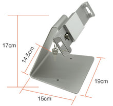 Load image into Gallery viewer, Universal Aluminum Desktop Anti-Theft Lock Stand Holder with Key Support for 7-13&quot; Tablet 360° Flip Back &amp; Front
