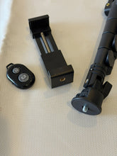 Load image into Gallery viewer, Foldable Height Adjustable Tripod Stand with Phone Bracket &amp; Bluetooth Shutter Compatible with Mini Sport Camera
