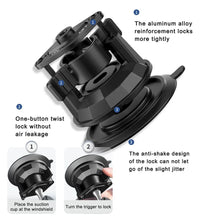 Load image into Gallery viewer, LAN PARTE Heavy Duty Universal Car Large Aluminum Suction Cup Phone 360° Holder Flexible Bracket (Width 9cm)
