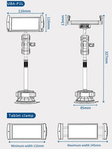 LAN PARTE Heavy Duty Universal Car Large Aluminum Suction Cup Phone Tablet Holder up to 12.9" Long Arm