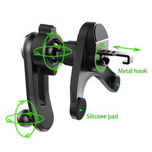 Load image into Gallery viewer, 360° Car Air Vent Phone Mount Holder with Anti Fall Hook Design &amp; Flexible Joint Arm Support Phone Size up to 11cm in Width
