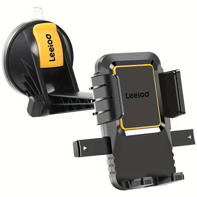 360° Swivel Universal Car Phone Holder for Windscreen and Dash Mount with 8cm Upgarded Big Suction Extendable Long Arm Big Clamp One Touch Holder