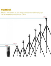 Load image into Gallery viewer, YUNTENG VCT-180 Portable Multipurpose Selfie Foldable Tripod Stand (35cm-174cm) for Phone &amp; Camera Selfie with Remote
