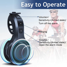 Load image into Gallery viewer, Rechargeble Bike Horn with Alarm, Anti-Theft Electric Bicycle Bell, 80~130db Adjustable Volume Loud Bicycle Ring Bell for Bike Handle bars
