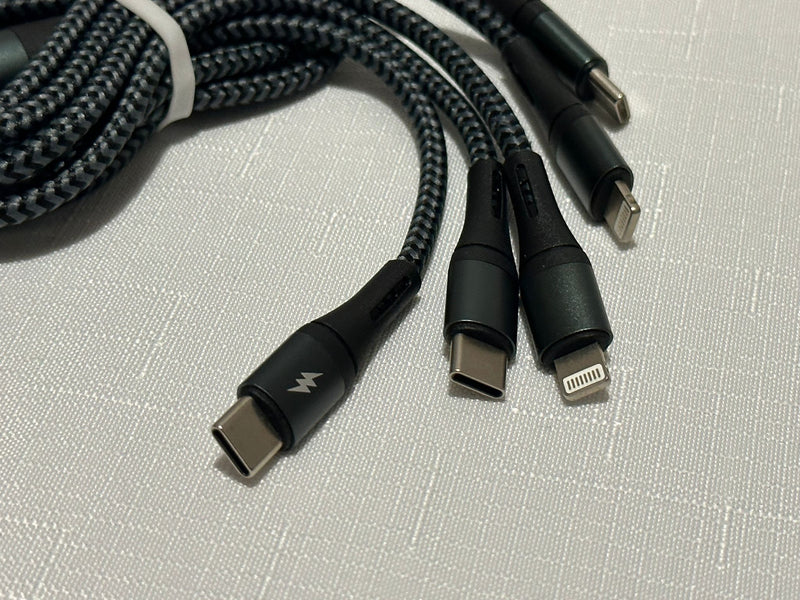 AIVR USB C to 2 x Type-C & 2 x Lightning Charing Cable 1000mm Support PD20W Fast Charge 1 Meter