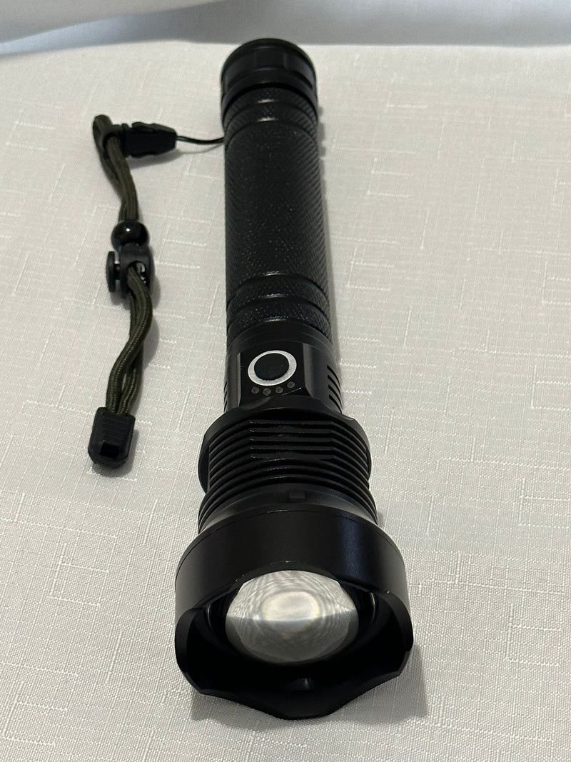 LED Rechargeable XPH70 6000 Lumens Ultra-Bright Zoomable Waterproof Powerful 3-Modes Tactical Flash Torch Light with 2 x 18650 Battery