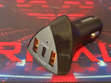 Remax Phone Charger Alien III Series 49.5W Dual USB+Type-C Car Charger RCC323