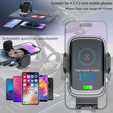 Load image into Gallery viewer, Wireless 15W Qi Fast Charging Automatic Auto Adjustment Clamping Car Cup Phone Holder Mount Support up to 7.5&quot;Inch
