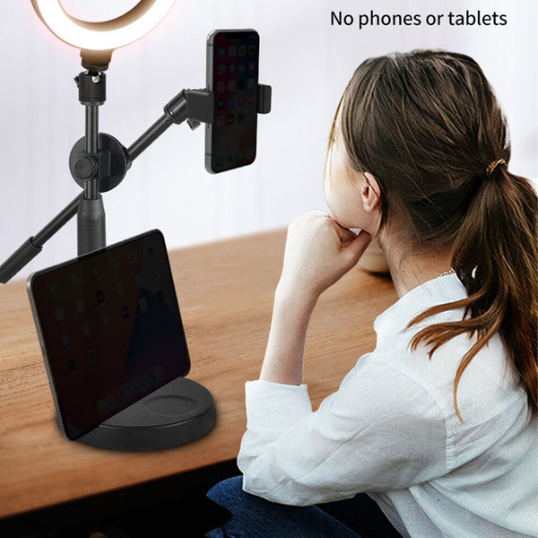 Desktop Phone Mount Selfie Ring Light 26CM With Stand Articulating Arm Camera Mount Heavy Base