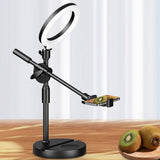 Desktop Phone Mount Selfie Ring Light 26CM With Stand Articulating Arm Camera Mount Heavy Base