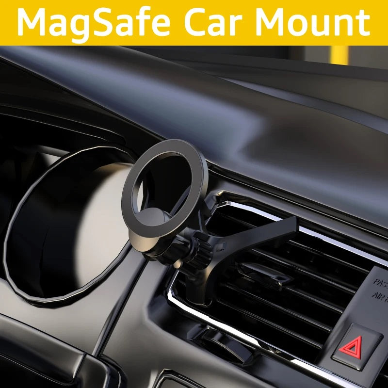 Universal Car Air Vent with Anti-Fall Clip Fully Compatible for Vent Magnetic Magsafe with Metal Ring