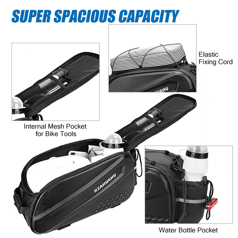 RZAHUAHU Bicycle Bag Large Capacity Cycling MTB Road Mountain Bike Saddle Bag Luggage Carrier Seat Pannier Bicycle Accessories 10L (YA-367)