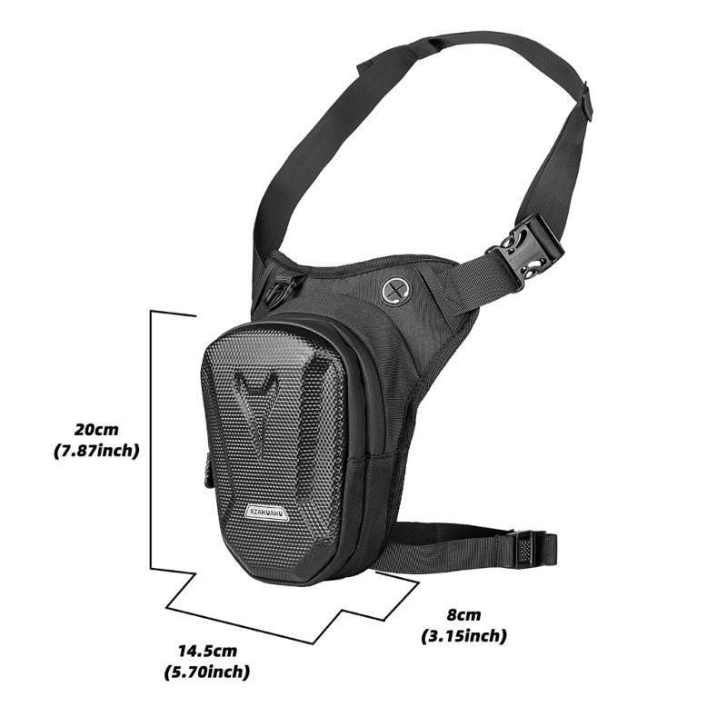 RZAHUAHU Motorcycle Leg Side Bag Waterproof Hard Shell Motorbike Bicycle Phone Waist Pack (YA-461)