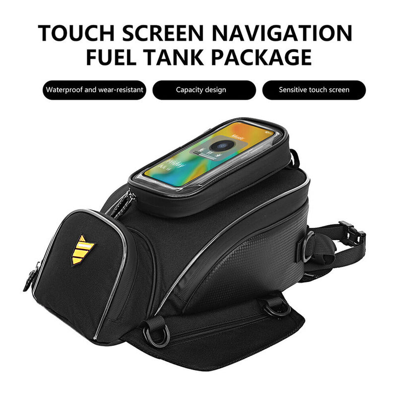 RZAHUAHU Motorcycle Tank Bag Toolkit Storage Fuel Tank Bag Quick Release Handbag (YA-539)