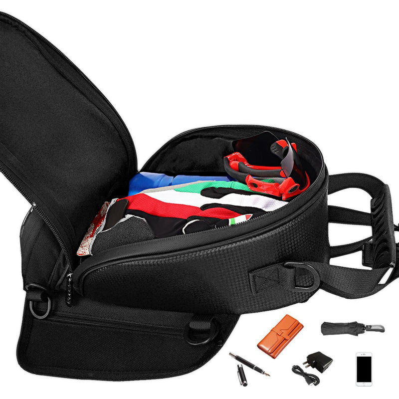 RZAHUAHU Motorcycle Tank Bag Toolkit Storage Fuel Tank Bag Quick Release Handbag (YA-539)