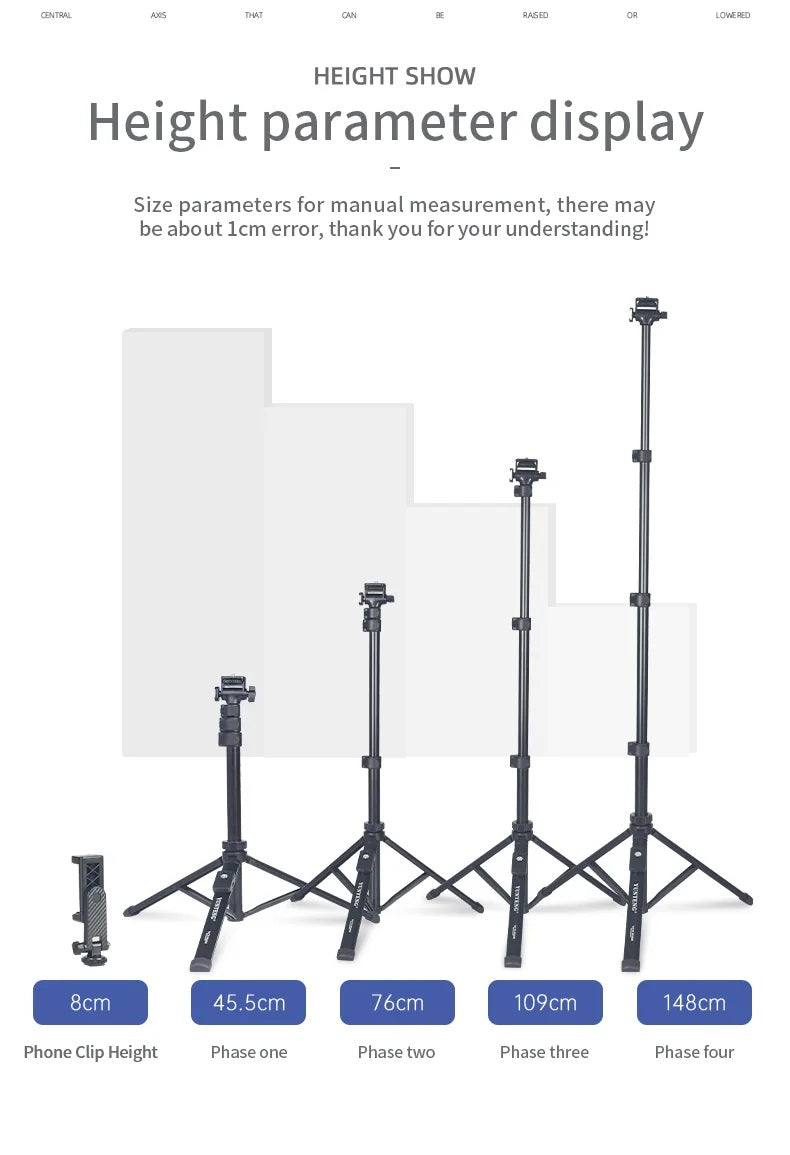 YUNTENG VCT-91666 Multifunctional Desktop Selfie Stick Tripod, Portable Floor Stand, Universal Travel Stand, All-in-1