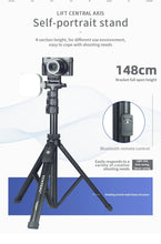 Load image into Gallery viewer, YUNTENG VCT-91666 Multifunctional Desktop Selfie Stick Tripod, Portable Floor Stand, Universal Travel Stand, All-in-1
