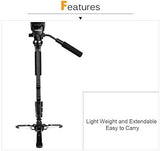 YUNTENG VCT-288RM SLR Camera Monopod Camera Support Foot Hydraulic Head Professional Photography Stand, Height: 1.48m