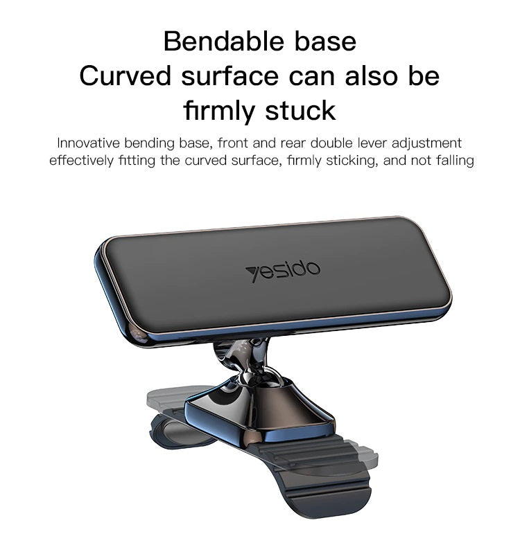 YESIDO C150 Magnet Car Phone Holder Strong Magnetic 360° Rotation 3M Sticker Bendable 6 Strong Magnets