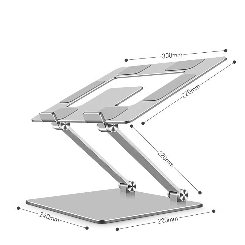 Aluminum Alloy Foldable Computer Stand Laptop Stand Riser Holder Notebook Stand - Silver Compatible with most laptops from 10.0'' to 17.0''