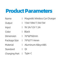 Load image into Gallery viewer, 15W Magnetic Magsafe Wirless Car Charger Holder for Car Air Vent with Anti Fall Hook Clip
