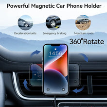 Load image into Gallery viewer, 15W Magnetic Magsafe Wirless Car Charger Holder for Car Air Vent with Anti Fall Hook Clip
