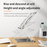 Adjustable Laptop Stand, Portable and Adjustable Handy Laptop Riser Ergonomic Computer Notebook Stand for MacBook Air Pro, Dell XPS, HP (12-17.3'') Sliver