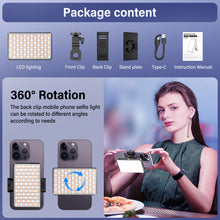 Load image into Gallery viewer, BAFANG 120LED Selfie Light with Front Back Clip 2500K-9000K Fill Light Portable Rechargeable Clip On Light For Selfie Phone Vlog
