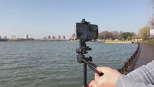 Load and play video in Gallery viewer, Yunteng 5528 Horizontal and Vertical Swivel Photo Cell Phone Clip Tripod Head Adapter Cell Phone Clip

