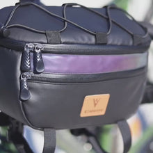 Load and play video in Gallery viewer, RZAHUAHU Bicycle Handlebar Bag Waterproof Cycling Front Storage Bag Reflective (Size: 29x8x17cm) 3 Liter (YA-597)

