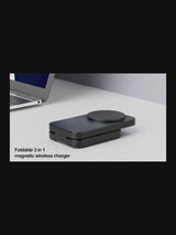 Magsafe Magnetic Fast Wireless Charger pad, iPhone Charging Station, 3 in 1 Charger Stand for Phone Watch and Earphone