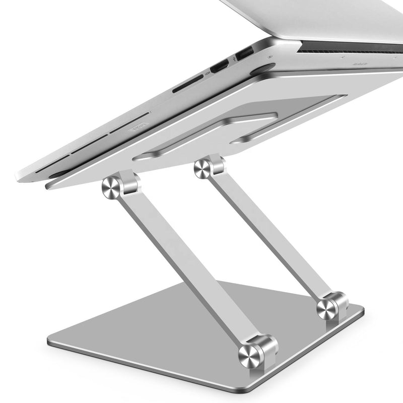 Aluminum Alloy Foldable Computer Stand Laptop Stand Riser Holder Notebook Stand - Silver Compatible with most laptops from 10.0'' to 17.0''