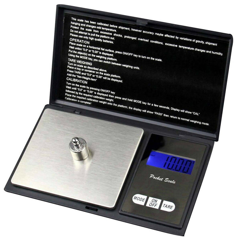 Digital Electronic Scale Mini Pocket Size from 0.01 - 500g (Micro mg) for Weighing Gold Jewellery Medical Herbs etc