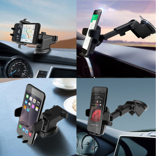 LEEIOO Car Dash & Windshield 360° Rotation Phone Holder with One Touch Lock/Release Support to Size 6.5 Inch