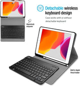 Bluetooth Wirless Keyboard Smart Case For iPad 9th/8th/7th Gen 10.2" with Pencil Holder