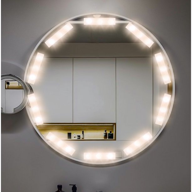 10 Strings 30 Beads Vanity Mirror Lights, Hollywood Style, Ultra Bright White, Dimmable Touch Control