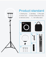 18" inch HQ LED Ring Light Kit with Stand & Remote