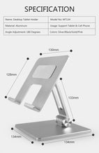 Load image into Gallery viewer, Aluminum Foldable Desk Tablet Phone Stand Holder
