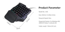 Load image into Gallery viewer, G30 Wired Gaming Keypad LED Backlight 35 Keys One handed F9W7
