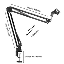 Load image into Gallery viewer, Universal 360° Rotating Suspension Boom Arm Desktop Microphone Holder
