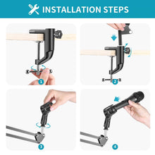 Load image into Gallery viewer, Universal 360° Rotating Suspension Boom Arm Desktop Microphone Holder
