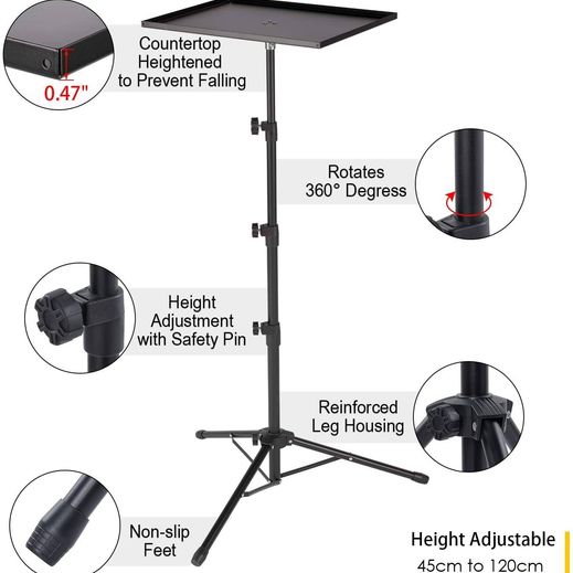 Aluminum Portable Universal Tripod Stand for Laptop/Projector/Tablet/Restaurant Menu