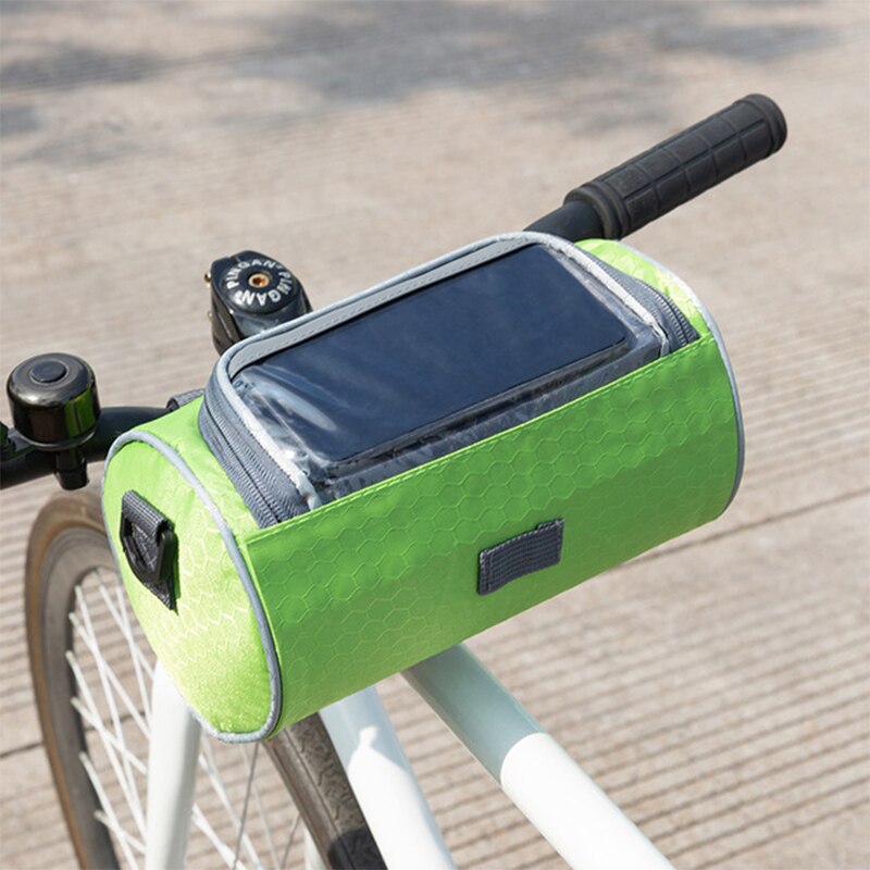 Bike Handlebar Riding Bag Touch Screen Phone Holder Bicycle Front Storage Pocket 1.5L Capacity