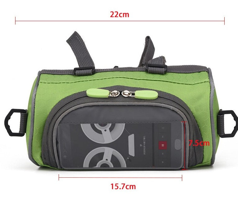 Bike Handlebar Riding Bag Touch Screen Phone Holder Bicycle Front Storage Pocket 1.5L Capacity