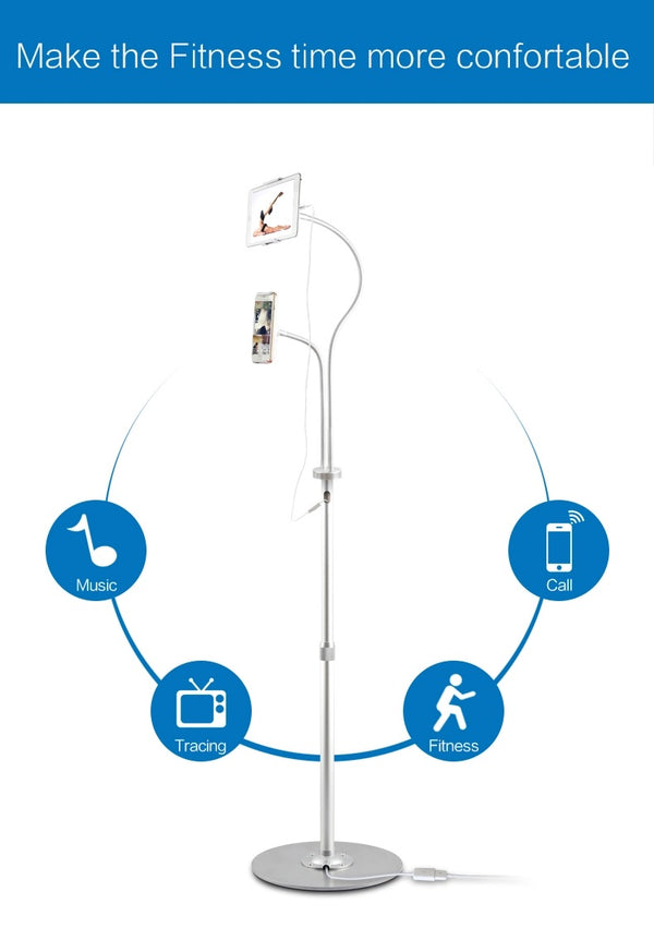 Universal Dual Phone Tablet Holder Flexi Goose Design Charging Cord Stand