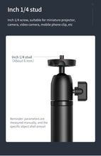 Load image into Gallery viewer, Universal Mini Projector Desktop Stand Room Saving Projector Mount Monopod Adjustable Height Stand (1/4&quot; Ball Head, Height Adjustable 60cm-120cm)
