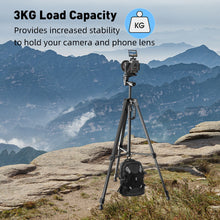 Load image into Gallery viewer, Universal Camera Travel Tripod Stand up to 140cm for Camera/Phone/Go Pro with Phone Mount
