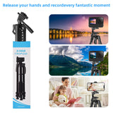 Universal Camera Travel Tripod Stand up to 140cm for Camera/Phone/Go Pro with Phone Mount