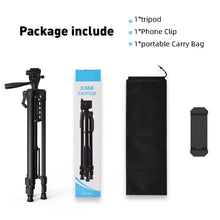 Load image into Gallery viewer, Universal Camera Travel Tripod Stand up to 140cm for Camera/Phone/Go Pro with Phone Mount
