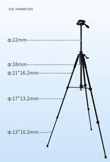 Universal Camera Travel Tripod Stand up to 140cm for Camera/Phone/Go Pro with Phone Mount